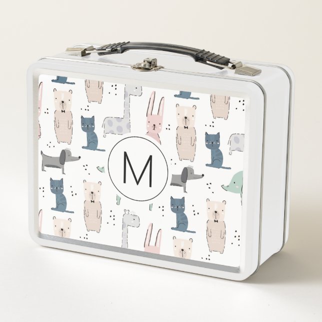 Lunch Box Cute Pastel Baby Motif animal (Devant)