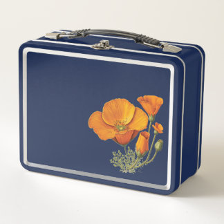 Lunch Box Cute Pays Vintage Californie Pavot Fleur Tin
