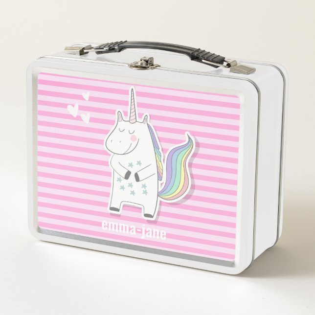 Lunch Box Cute Personnalisé Enfants Unicorn (Devant)