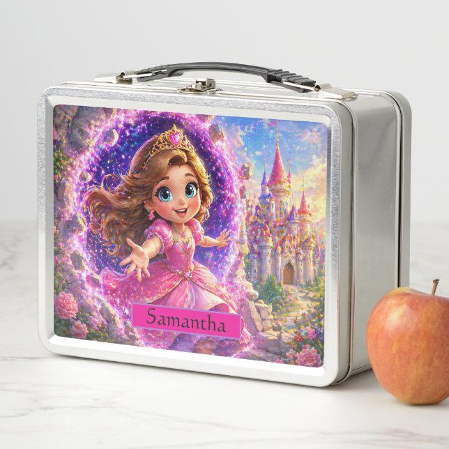 Lunch Box Cute Princess Magical Castle Fantasy Personalized (En situation)