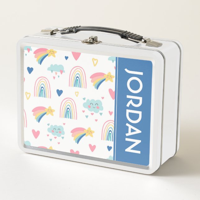 Lunch Box Cute Rainbow Hearts & Clouds Motif (Devant)
