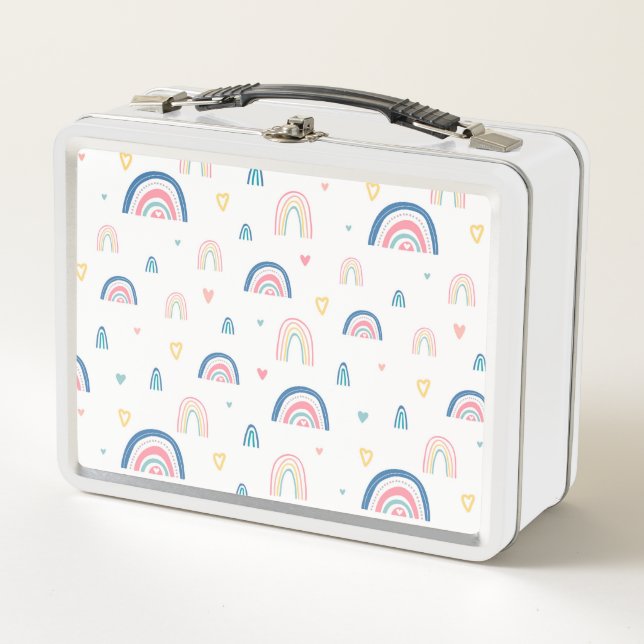 Lunch Box Cute Rainbows & Hearts Motif (Devant)