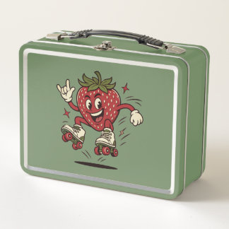 Lunch Box Cute Roller Skating Strawberry