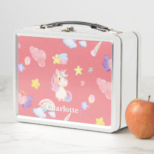 Lunch Box Cute rose douce licorne arc-en-ciel Motif