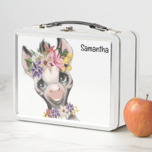 Lunch Box Cute safari zèbre animal sauvage enfants aquarelle