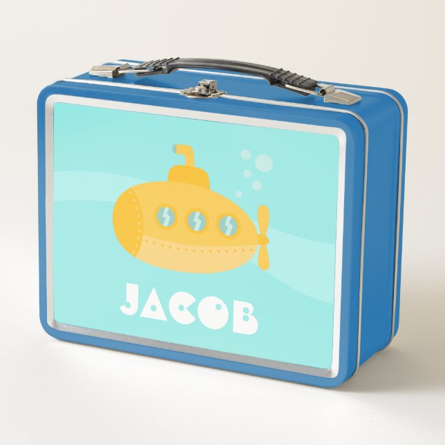 Lunch Box Cute sous-marin Jaune Enfants sous-marins Personna (Devant)