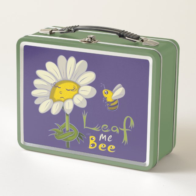 Lunch Box Cute Spring Scene with Daisy Flower and Bee (Devant)