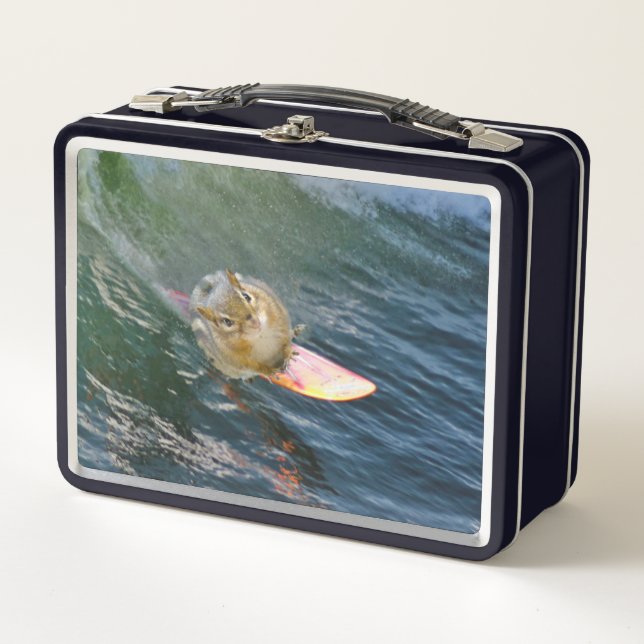 Lunch Box Cute Surfing Chipmunk (Devant)