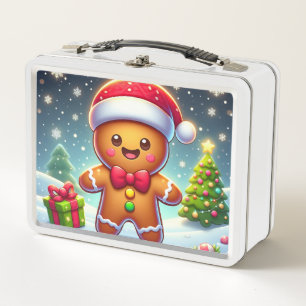 Lunch Box Cute Whimsical Noël/homme en pain d'épices d'hiver