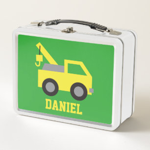 Lunch Box Cute Yellow Tow Truck Véhicule Enfants Personnalis
