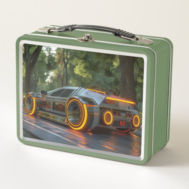 Lunch Box Cybervoiture Neon — Volée futuriste (Devant)