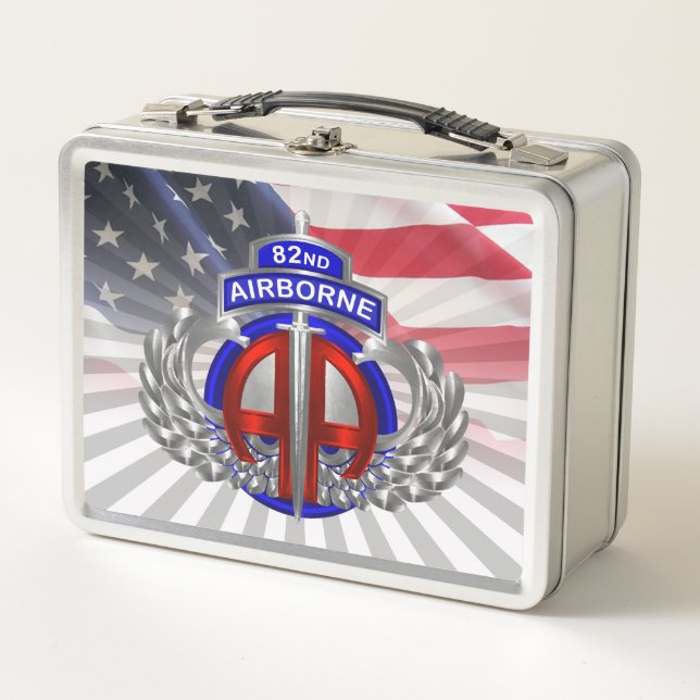 Lunch Box Dagueur du drapeau américain de la 82e division aé (Devant)