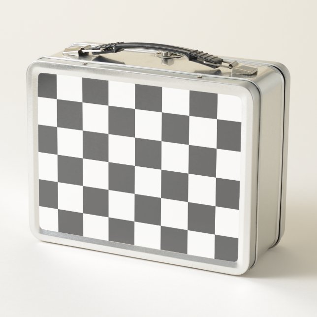 Lunch Box Damier gris foncé classique (Dos)