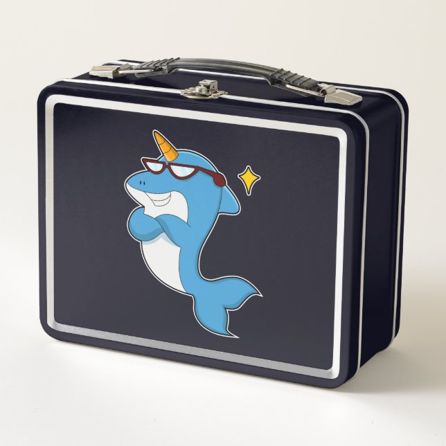 Lunch Box Dauphin en licorne avec lunettes.PNG (Devant)