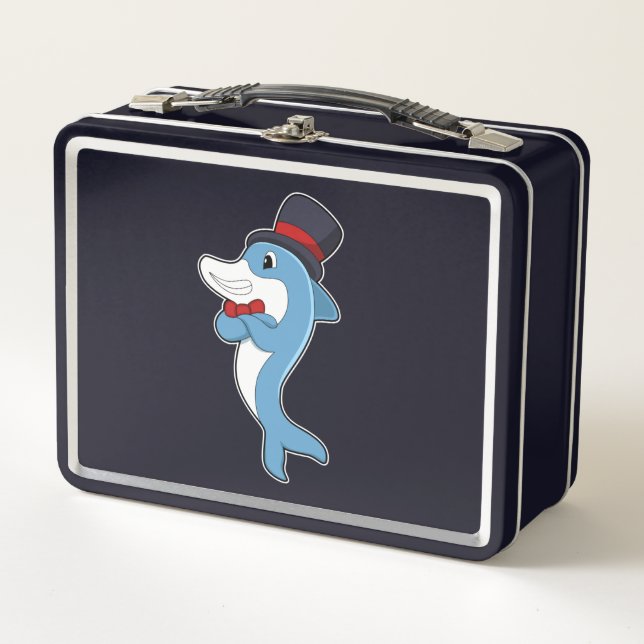 Lunch Box Dauphin en tant que Gentleman avec Casquette (Devant)