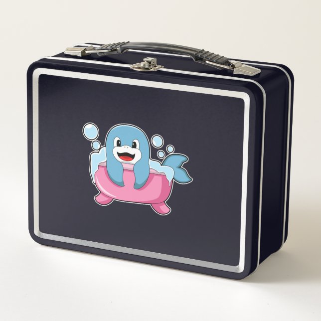 Lunch Box Dauphin sur baignoire (Devant)