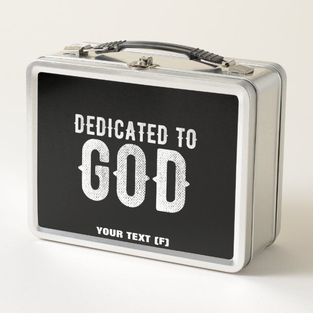 LUNCH BOX DÉDIÉ À DIEU COOL PERSONNALISABLE TEXTE BLANC (Devant)