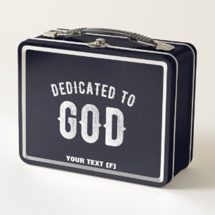 LUNCH BOX DÉDIÉ À DIEU PERSONNALISABLE COOL TEXTE BLANC