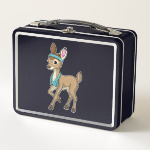 Lunch Box Deer at Fitness with Towel