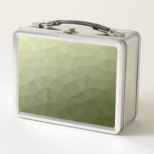Lunch Box Dégradé vert clair de l'armée motif géométrique en (Devant)