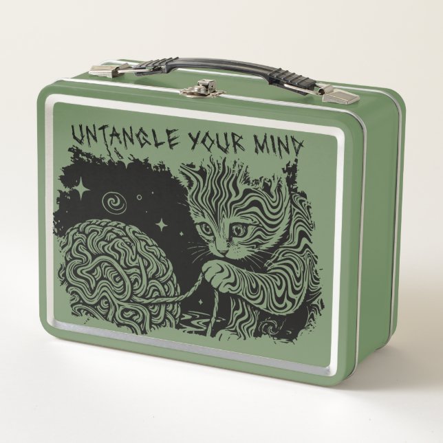 Lunch Box Démêlez Votre Esprit - Chat Psychedélique  (Devant)