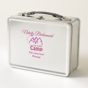 Lunch Box Demoiselle d'honneur de camp rose ajouter nom date