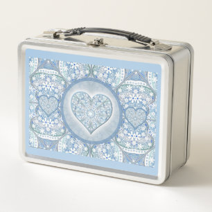Lunch Box Dentelle en céramique bleu clair