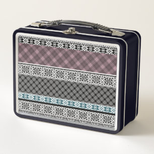 Lunch Box Dentelle patchwork noir et blanc