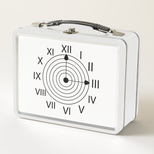 Lunch Box Design d'horloge romaine noir et blanc (Devant)