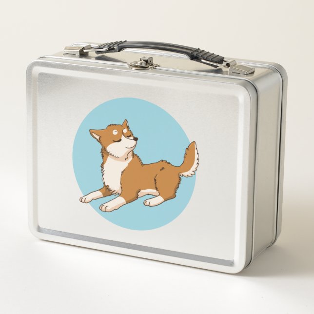 Lunch Box Design shiba bleu. (Devant)