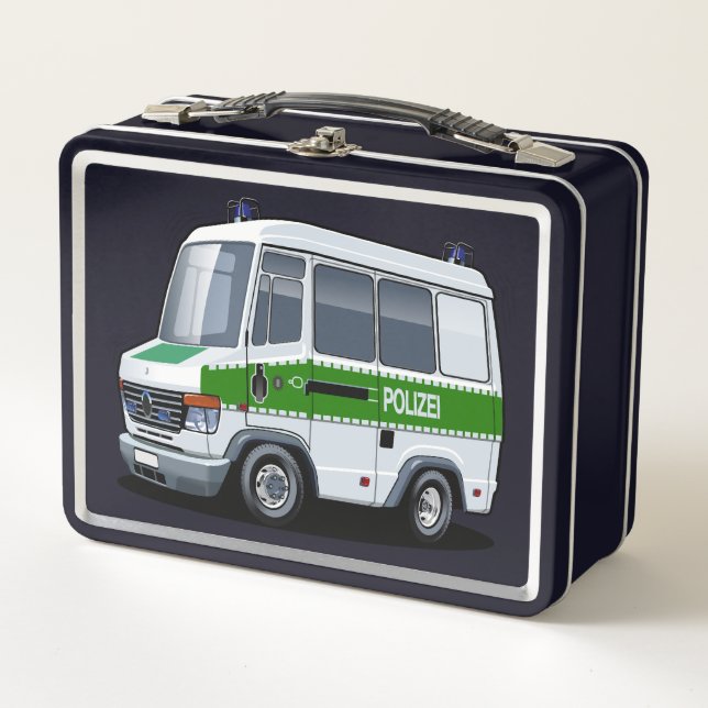 Lunch Box Dessin de police Van (Devant)