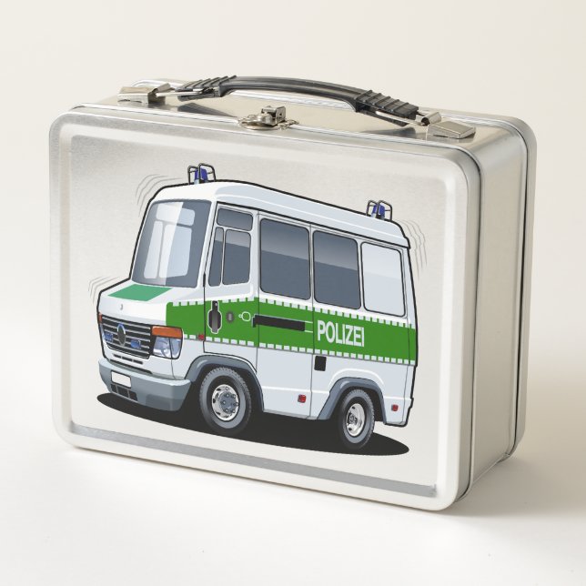 Lunch Box Dessin de police Van (Devant)