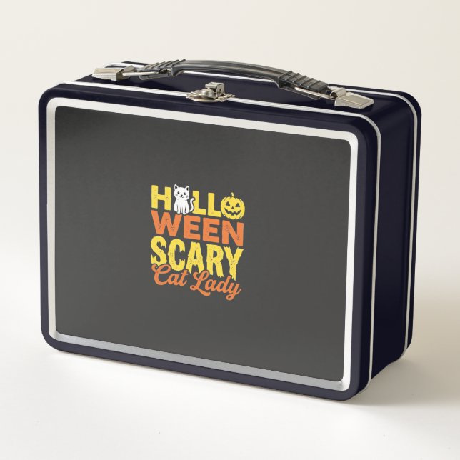 Lunch Box Dessin Halloween Dame Chat Effrayant_1 (Devant)