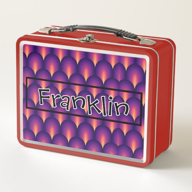 Lunch Box Dessin rétroactif I Nom personnalisé (Devant)