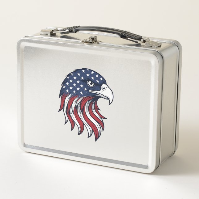 Lunch Box Dessin vectoriel de drapeau d'aigle patriotique po (Devant)