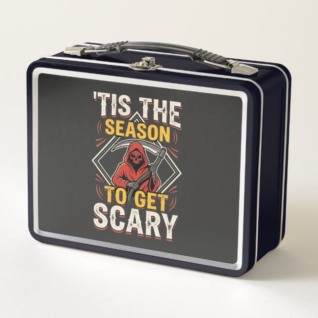 Lunch Box Dessin vintage de faucheur effrayant Halloween (Devant)