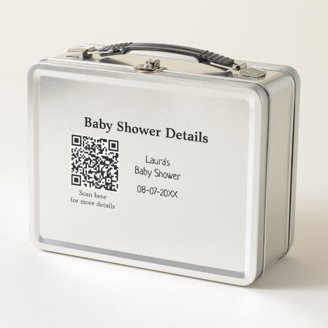 Lunch Box DÉTAILS DU baby shower QR SCAN CODE RU MODERNE MIN (Devant)