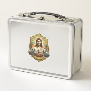 Lunch Box Déterminé Jésus Haltère en Fer Lourd Powerlifting