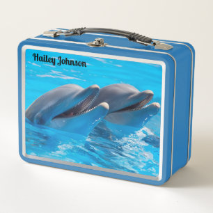 Lunch Box Deux dauphins dans l'eau bleue