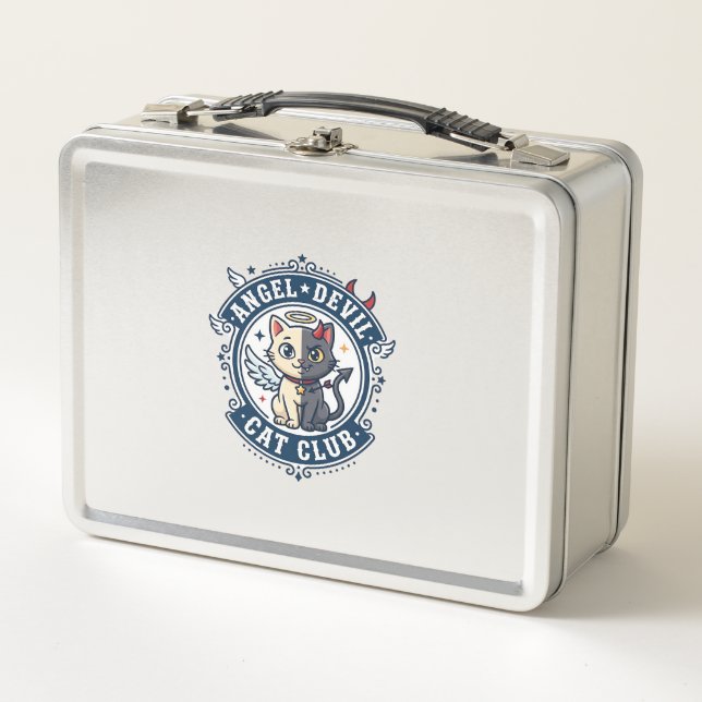 Lunch Box Diable Ange Chat Idée Cadeau pour Maman Chat - Dia (Devant)