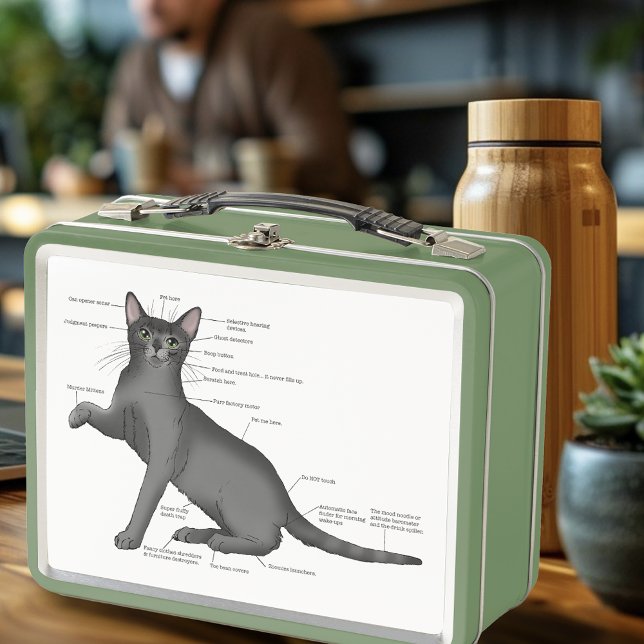 Lunch Box Diagramme d'anatomie de chat drôle Humour Nerd (Créateur téléchargé)