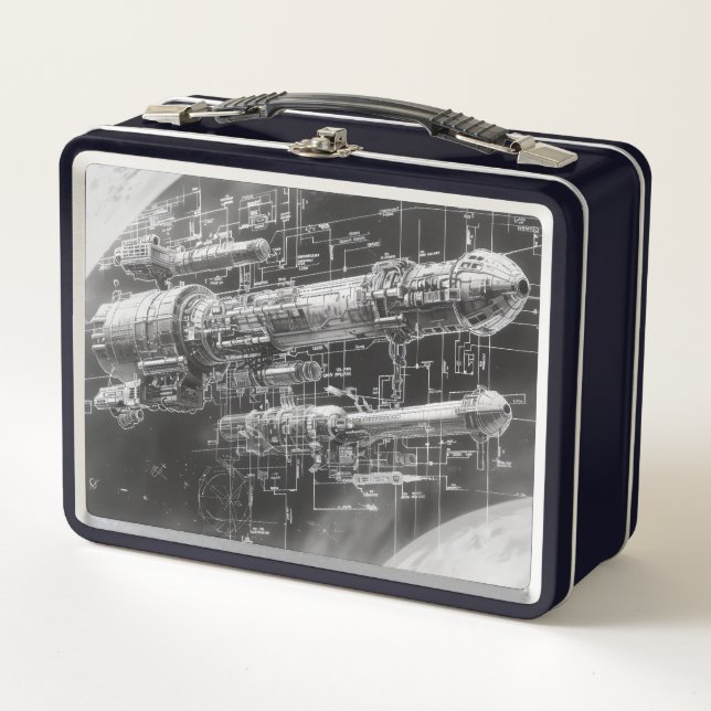 Lunch Box Diagramme Espace Noir Sci-Fi (Devant)
