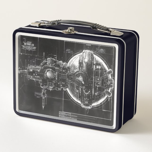 Lunch Box Diagramme noir de la base Sci-Fi (Devant)