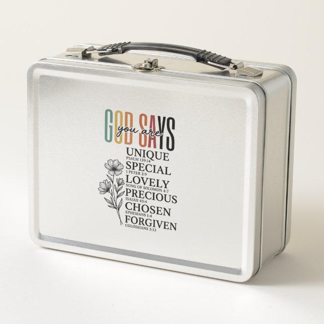 Lunch Box Dieu dit que vous êtes fleur de foi conception de  (Devant)