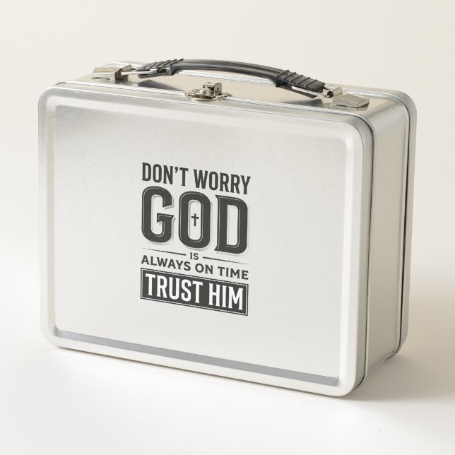 Lunch Box Dieu est toujours à l'heure Christian Typography D (Devant)