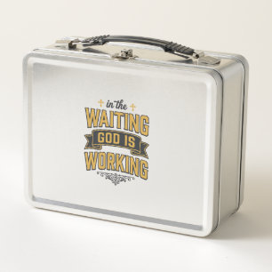 Lunch Box Dieu travaille T-shirt typographie vintage de foi_