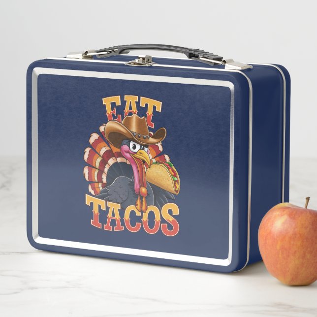 Lunch Box Dinde de Thanksgiving Manger des Tacos  Drôle Mexi (En situation)