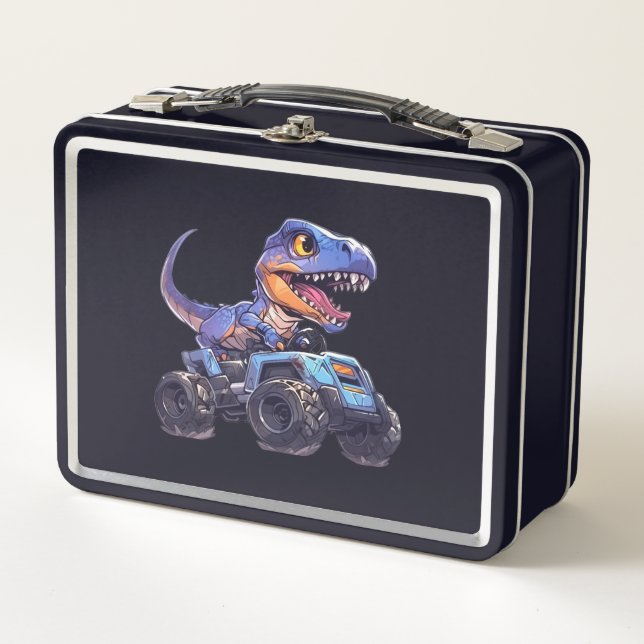 Lunch Box Dino on Wheels : Back to School Adventure Lunch Bo (Devant)