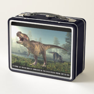 Lunch Box Dinosaur thème si perdu s'il vous plaît téléph