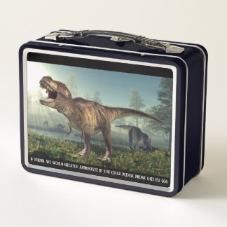 Lunch Box Dinosaur thème si perdu s'il vous plaît téléphoner